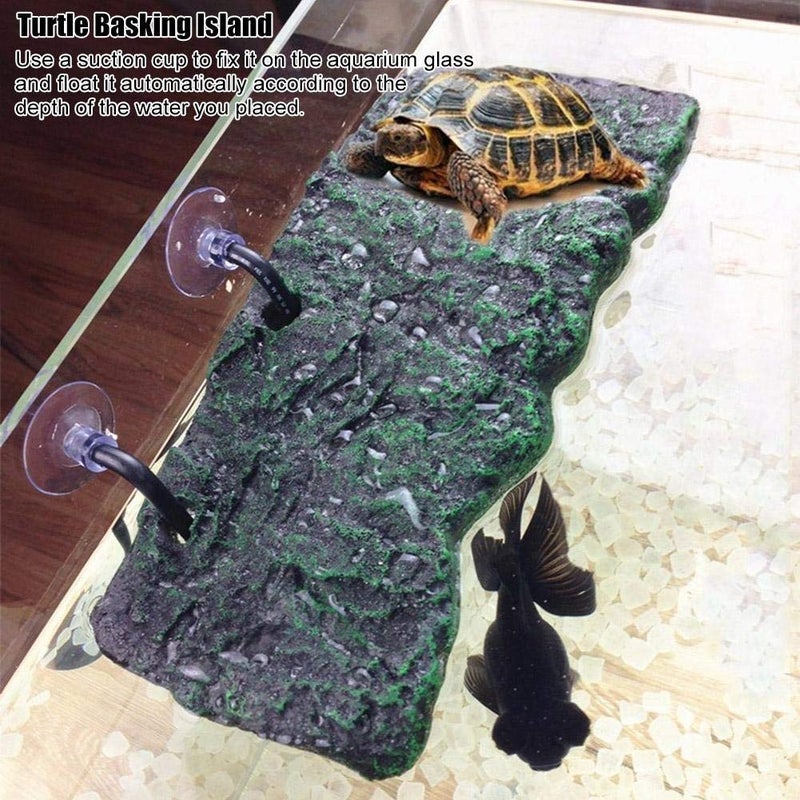 Tnfeeon Reptile Floating, Basking Stage Floating Island with Sucker Aquarium Accessory for Amphius Animals(Large) - Image 3